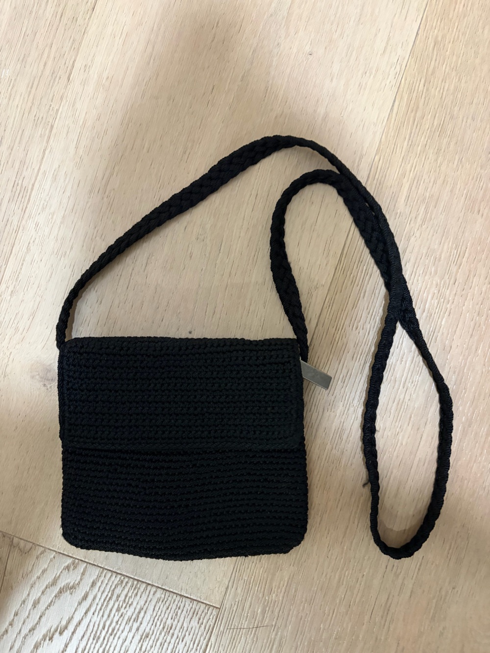 The Sak Black Woven Crossbody Bag